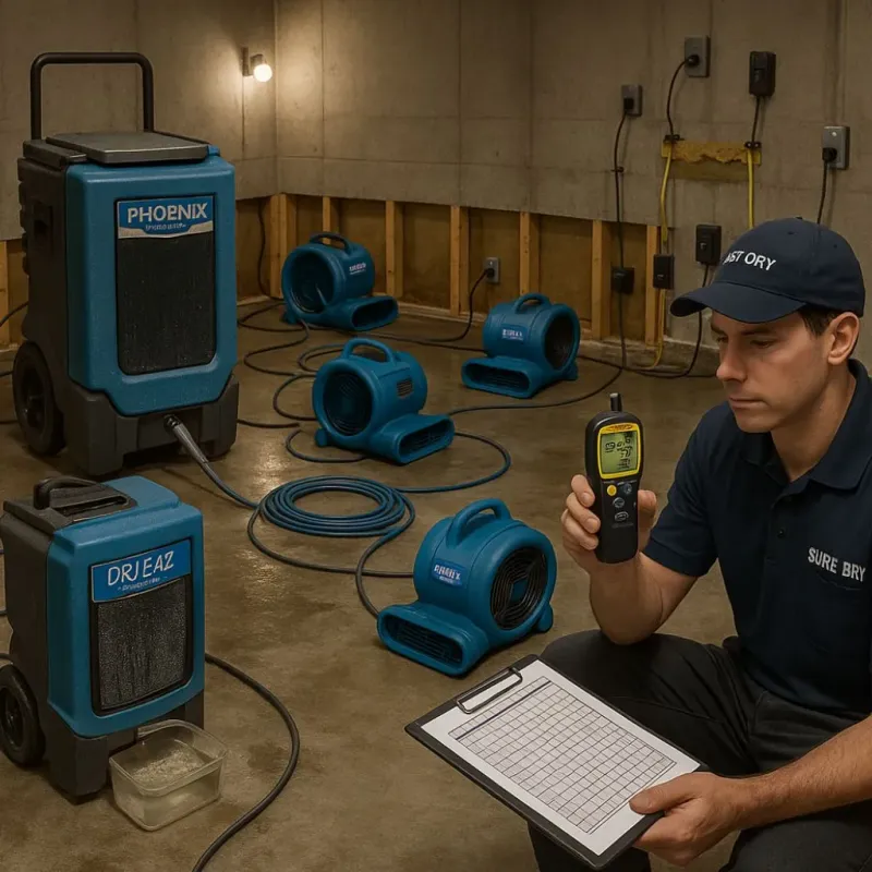 Structural Drying and Dehumidification process in Belmont County, OH
